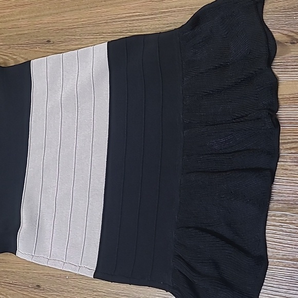 Bebe Black and Beige‎ Striped Dress - Picture 12 of 12